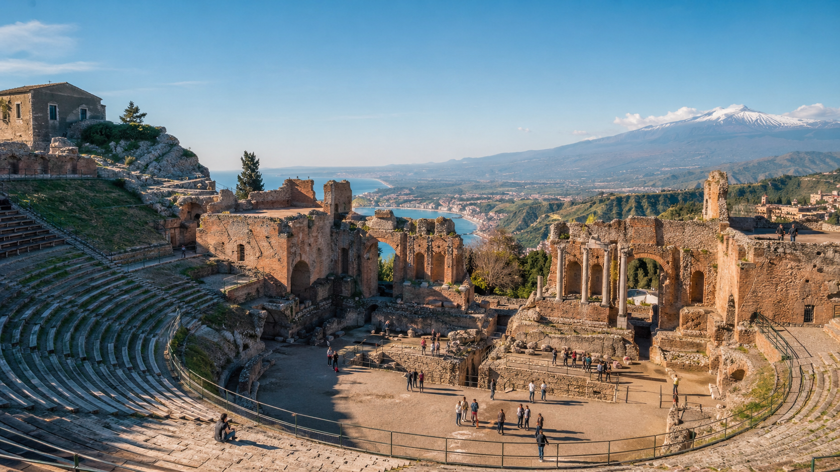 Ancient Theater Overlooking Coastal Bay
