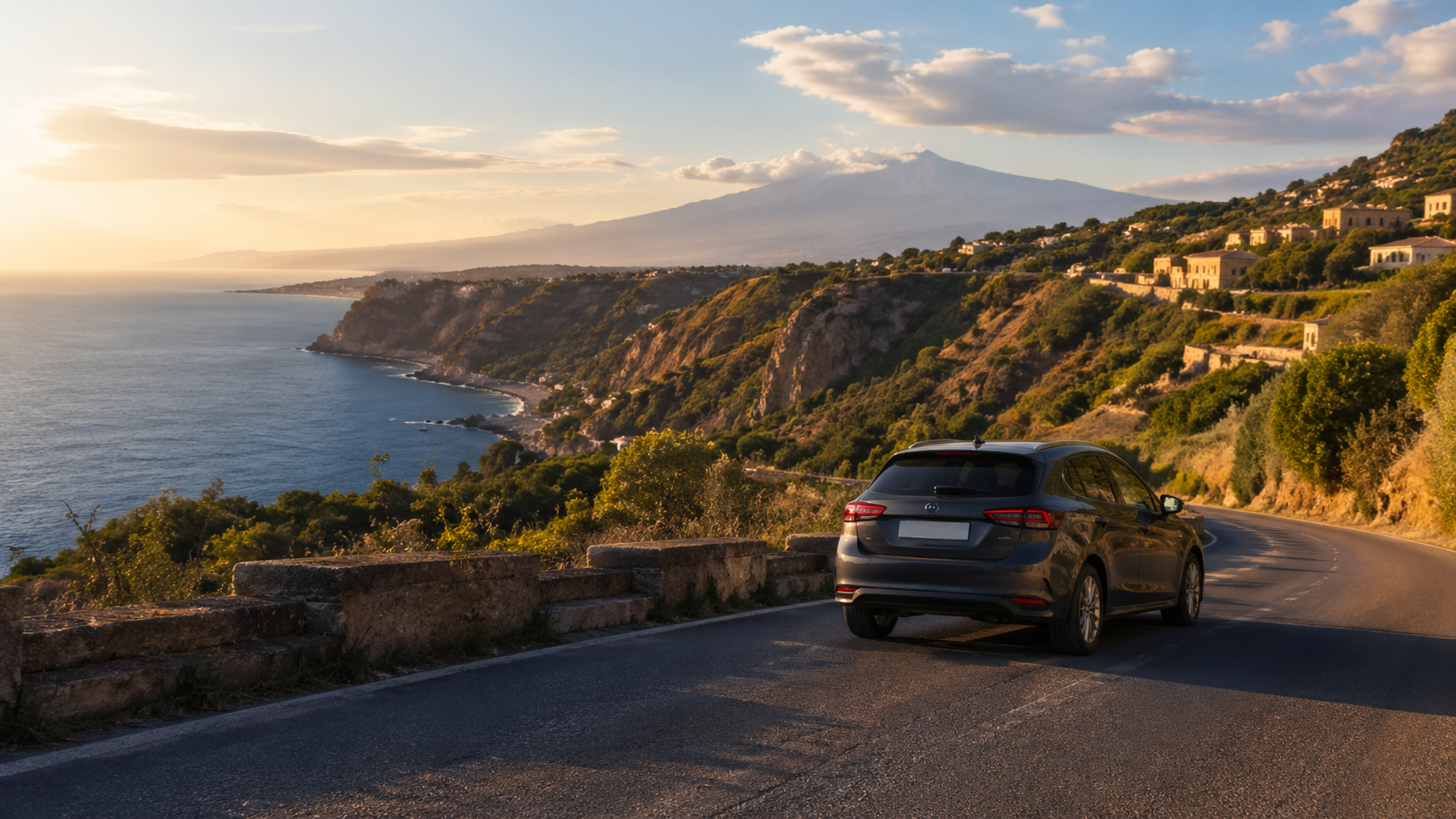 Coastal Drive At Golden Hour