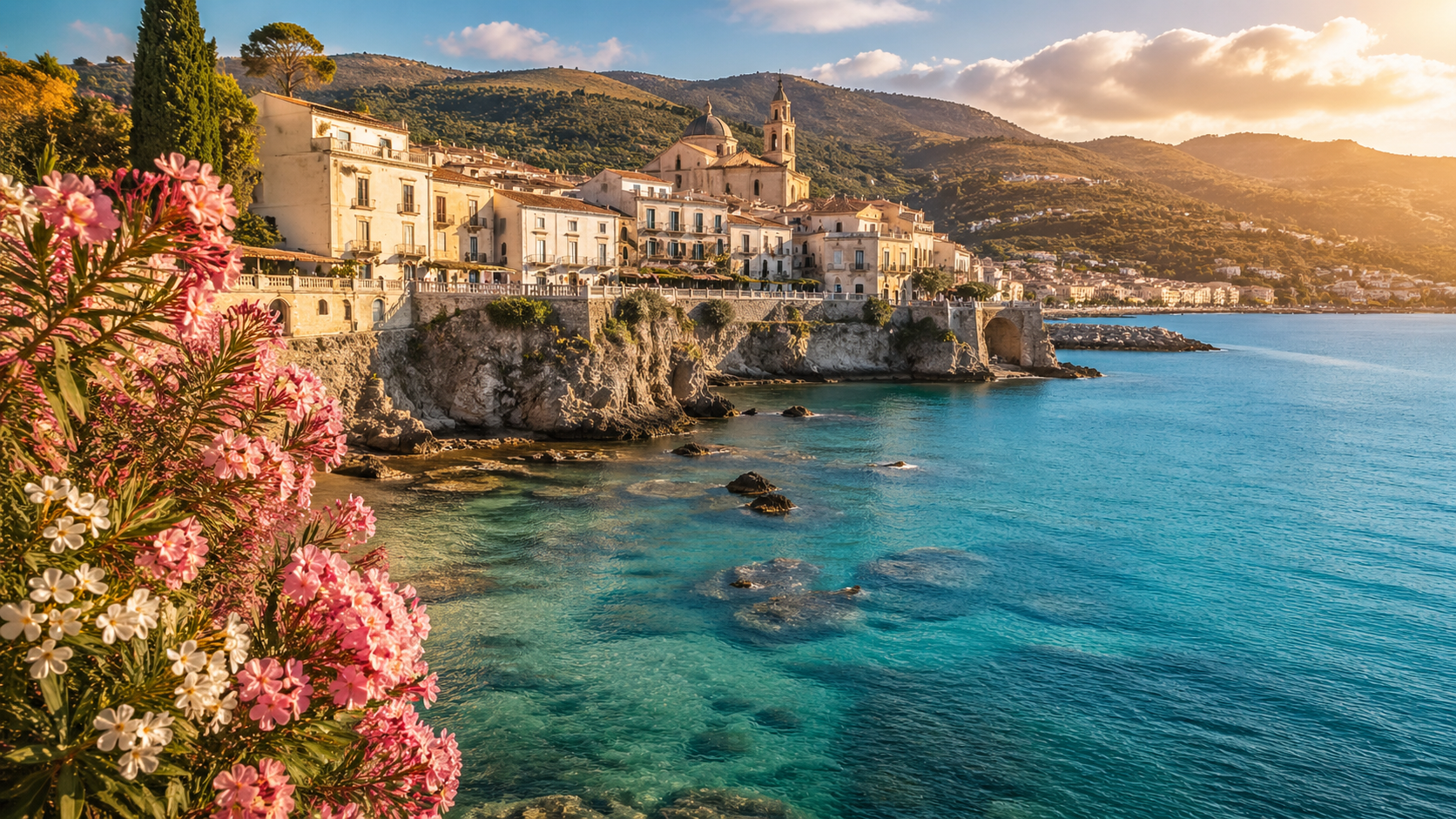 Coastal Mediterranean Serenity At Sunset