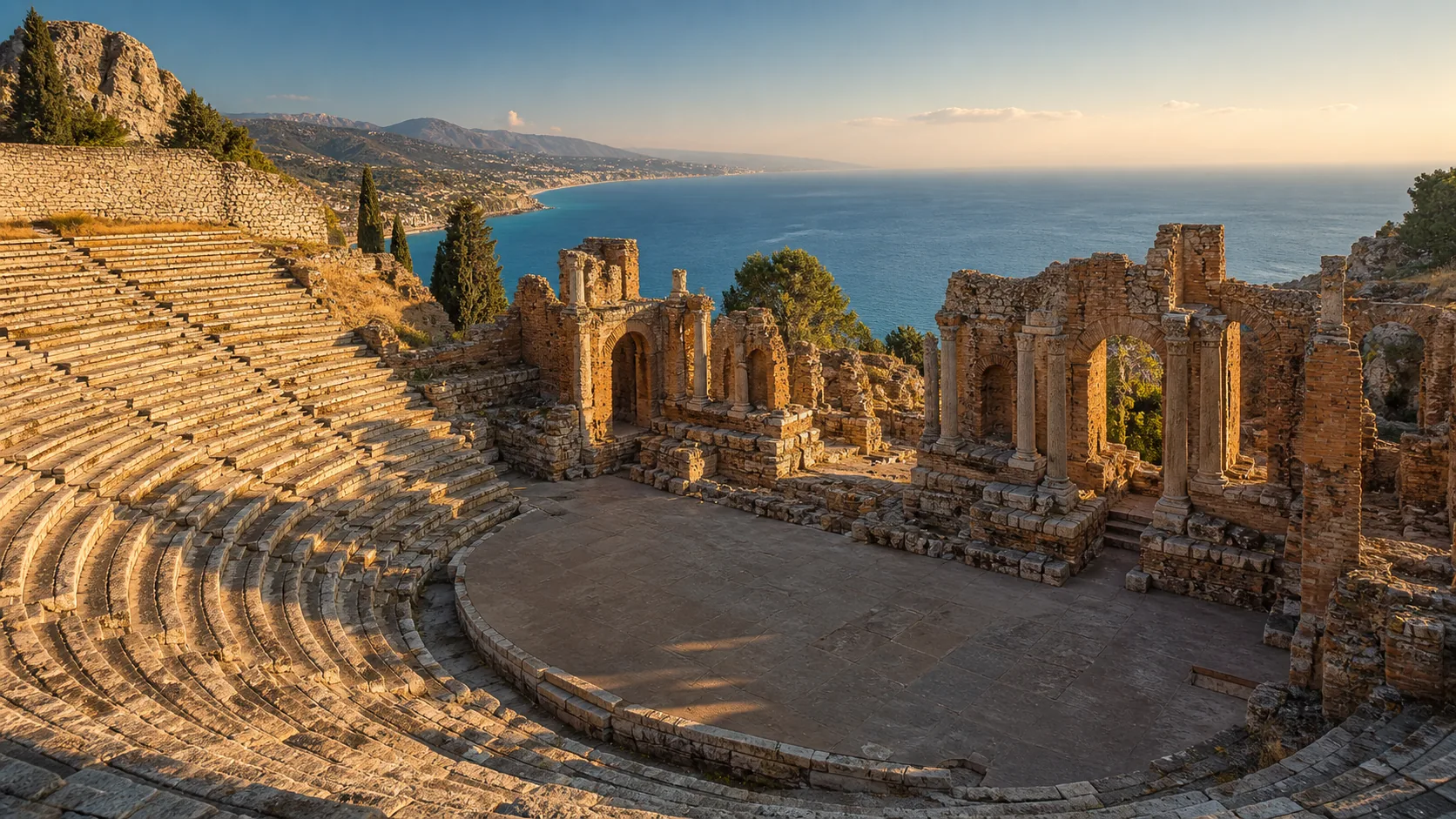 Antikes Theater mit Meerblick auf Sizilien
